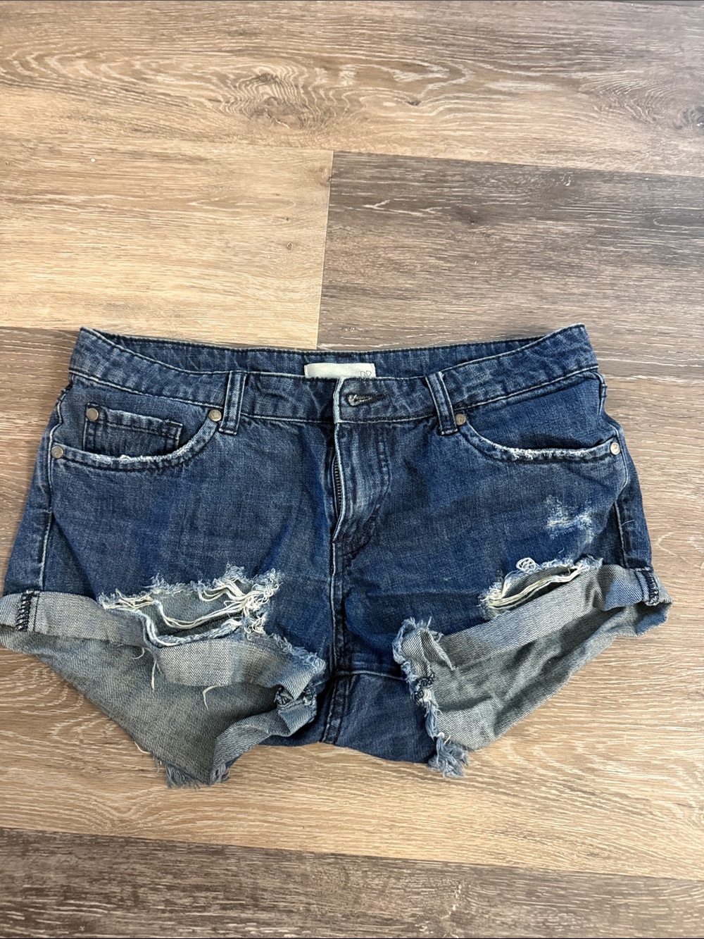bp Dark Blue Distressed Denim Cutoff Shorts